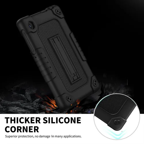 Vista 3 de Funda protectora para tablet TCL Tab 8 Plus, correa para el hombro, silicona suave y parte trasera dura, a prueba de golpes, para TCL Tab 8 Plus/TCL
