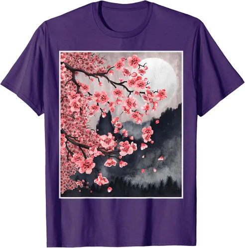 Vista 59 de Sakura - Camiseta japonesa de cerezo en flor japonesa, Negro, S
