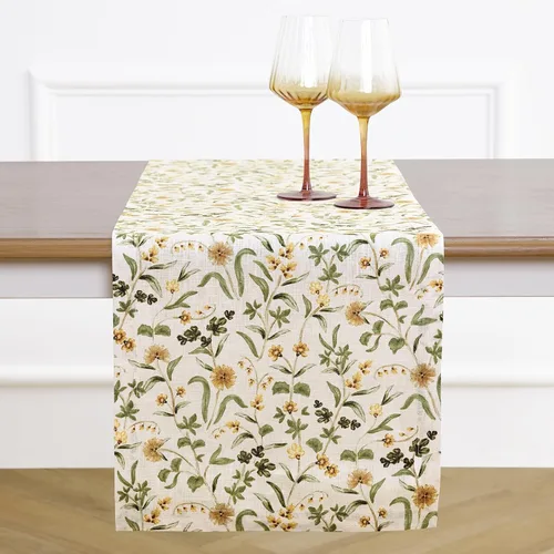 Vista 15 de Solino Home Camino de mesa con estampado floral rosa de 36 pulgadas, camino de mesa de lino 100% puro de 14 x 36 pulgadas para primavera, verano