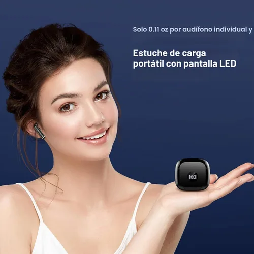 Vista 5 de Auriculares inalámbricos, auriculares Bluetooth 5.4, 32 ecualizadores a Negro (Aurora Black)