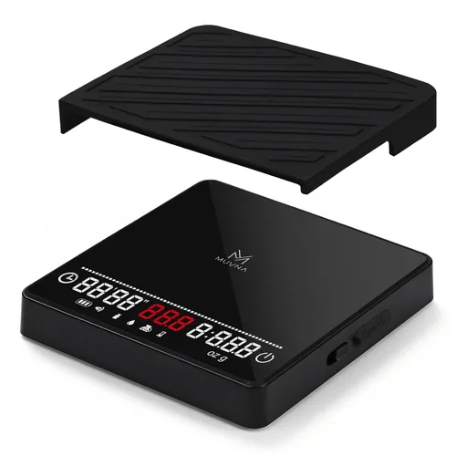 Vista 11 de Báscula de café recargable con temporizador, gran escala digital de vertido, precisión de 4.4 lbs/0.00 oz para peso de espresso, goteo, tara Negro
