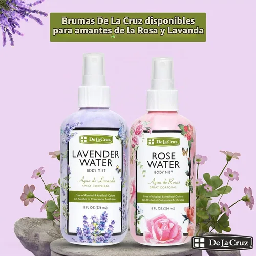 Vista 6 de De La Cruz Agua de lavanda para cuerpo y cabello, 8 onzas líquidas