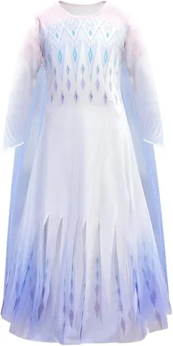 Vista 2 de AADICARE Vestidos de princesa para niñas, vestido de disfraz de princesa con accesorios para fiesta de disfraces