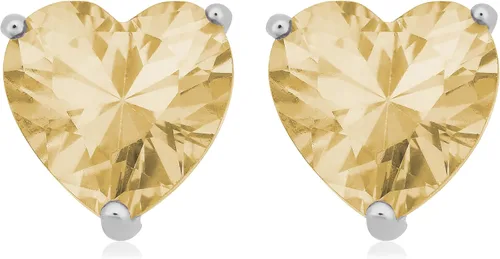 Vista 11 de Kooljewelry Pendientes de plata de ley y circonita cúbica con piedra natal