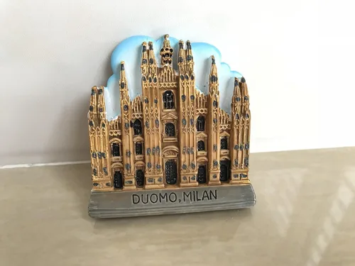 Vista 6 de 3D Duomo Milán catedral imán nevera,Fontana di Trevi viaje etiqueta engomada recuerdo,Catedral de Milán Italia Europea Hogar & Cocina Decoración