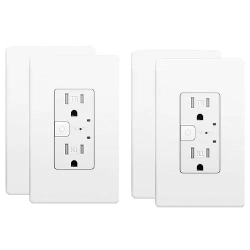 Vista 6 de Salida inteligente Matter 15A, Google Home, Alexa, SmartThings, solo 2.4G, paquete de 2 Aplicación y control de voz, sin puente, funciona
