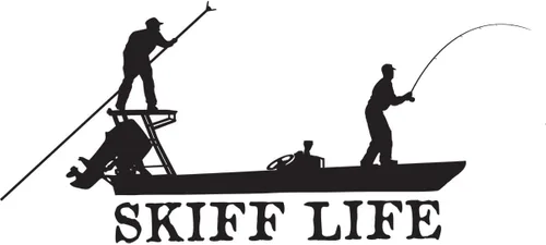 Vista 5 de Skiff Life Calcomanías de pesca impermeables con protección UV para lancha tipo lancha (Negro, sin vida de skiff)