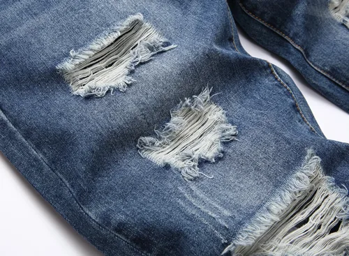 Vista 5 de Liuhond Pantalones de mezclilla lavados rasgados y desgastados para hombre