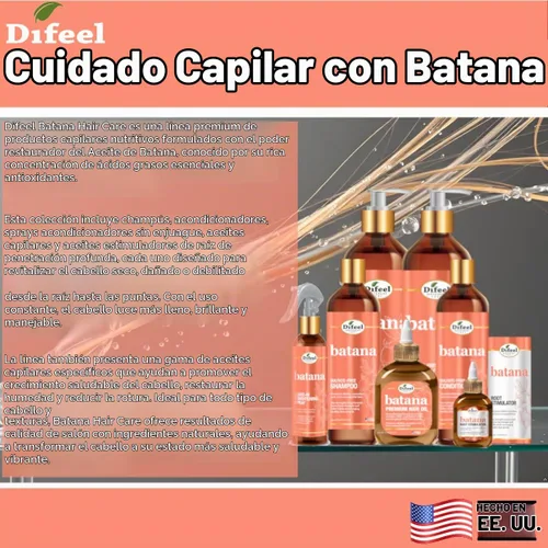 Vista 7 de Difeel Batana Shampoo 12 onzas – Champú fortalecedor sin sulfato para un cabello más grueso, más suave y manejable