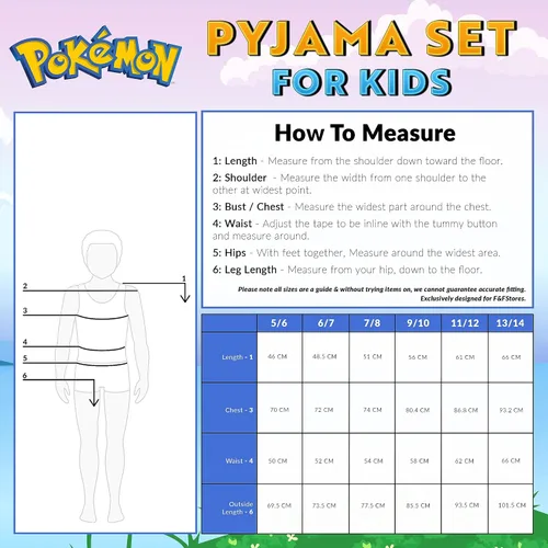 Vista 6 de Pokemon Conjunto de pijama para niños, camiseta y pantalones largos, pijamas para adolescentes de 4 a 14 años, regalos para niños