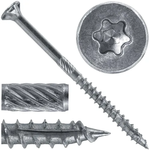Vista 15 de 8 x 1 revestimiento exterior recubierto de bronce, tornillo de madera multiusos compatible con ACQ, cabeza plana Torx/Star Drive de 1 libra, 288