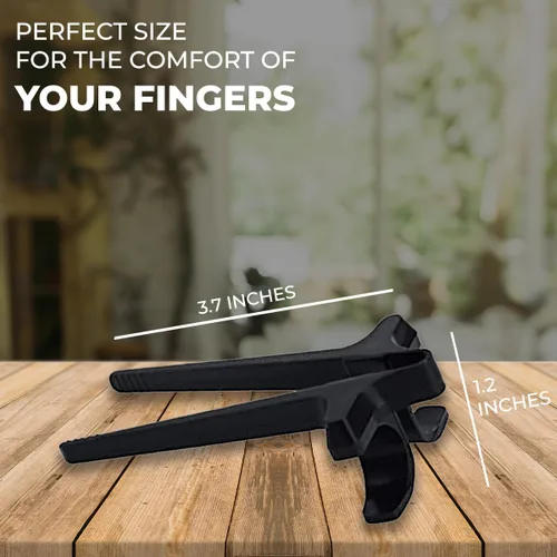 Vista 2 de Scooken 6 palillos de dedo para jugadores – Pinzas para agarrar aperitivos soporte en U – Utensilios para jugadores de aperitivos – Plástico