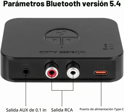 Vista 2 de M2R Bluetooth 5.4 Receptor de audio 0.14 in RCA adaptador Bluetooth para receptor de audio estéreo inalámbrico/unidad flash USB/NFC Conexión de un
