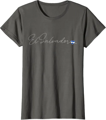 Vista 7 de Camiseta Simple Love El Salvadoreño con diseño de corazón en El Salvador