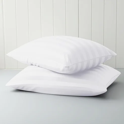 Vista 16 de Juego de 2 protectores de almohada estándar, 100% algodón egipcio con cremallera, 400 hilos, tejido satinado, algodón, color beige, fundas