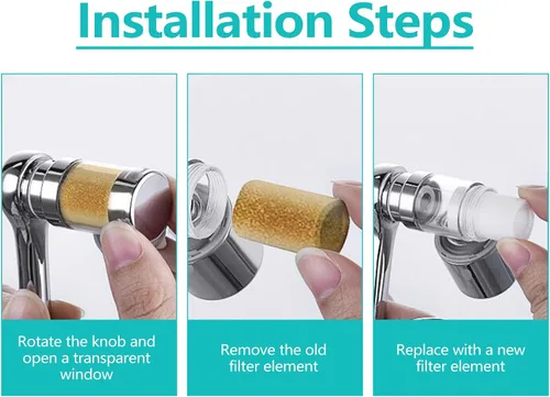 Vista 5 de 5 piezas de elementos filtrantes, para extensión de aireador de llave giratoria de 1080° con filtro