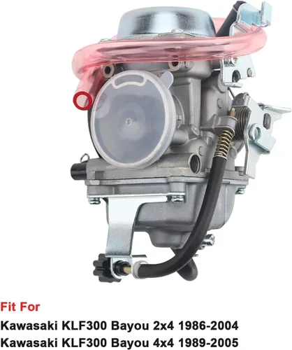 Vista 4 de Carburador KLF300 compatible con Kawasaki KLF300 Bayou 2x4 1986-2004, KLF300 Bayou 4x4 1989-2005, filtro de aceite de filtro de aire y válvula