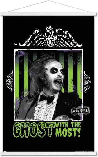 Vista 7 de Trends International Beetlejuice - Ghost With The Most Wall Poster, 22.37" x 34.00", Premium Print and Beechwood Hanger Bundle