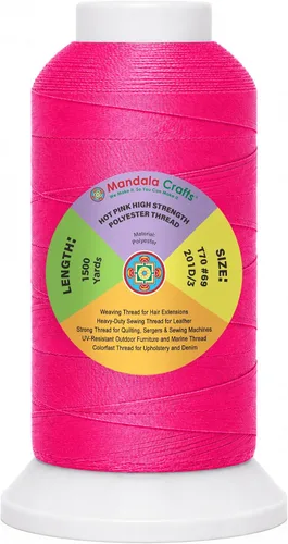 Vista 12 de Mandala Crafts Airforce Blue Tex 70 - Hilo de poliéster para tapicería 1500 Yds T70 UV Resistant Strong Thread for Leather Sewing, Marine