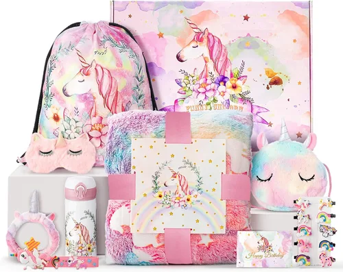 Vista 9 de Runeaoys Juguetes de unicornio para niñas de 4 a 6 años, regalos de Pascua para niñas de 3, 4, 5, 6, 7, 8, 9, 10 años, manta que brilla