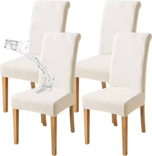 Vista 31 de FORCHEER Juego de 4 fundas para sillas de comedor para comedor, fundas elásticas para sillas de comedor y cocina, lavables y extraíbles