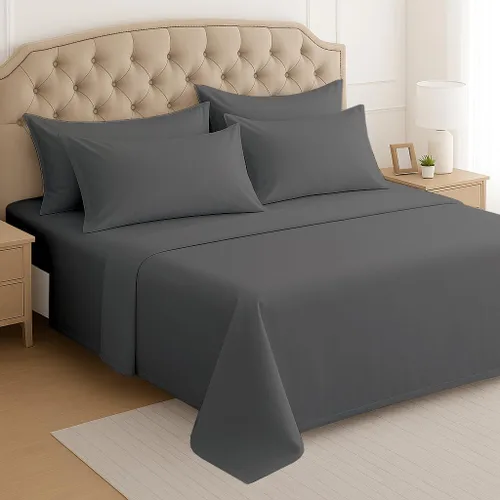 Vista 54 de Mattress-Homes Juego de sábanas de 4 piezas ultra lujosas 100% algodón suave de fibra larga de 16 pulgadas de profundidad, tamaño individual lavable