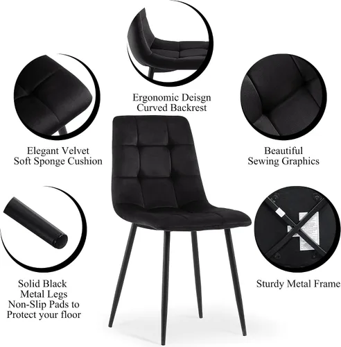 Vista 7 de Homedot Juego de mesa de comedor para 2, mesa de cocina de 3 piezas, juego de sillas de comedor redondas y negras para espacios pequeños, juego