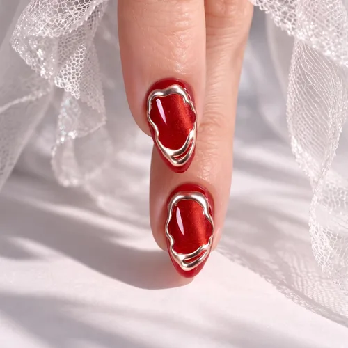 Vista 15 de CurvLife Uñas cortas a presión de almendra, gel suave de medianoche curva Curva de medianoche Nued