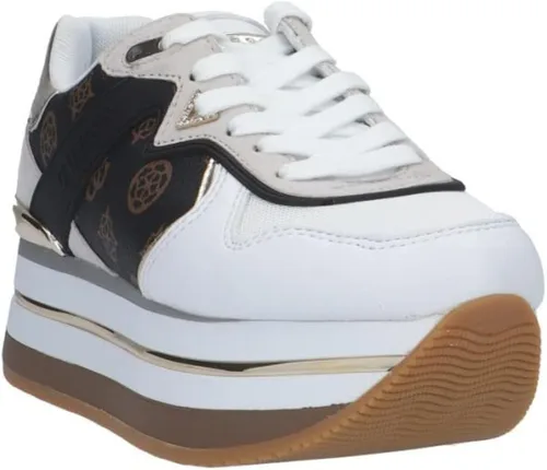 Vista 2 de Guess Scarpe Donna Zeppa Harinna Pala BlancoMarrón 4G Logo D23GU28 FL7HARFAL12, Multicolor