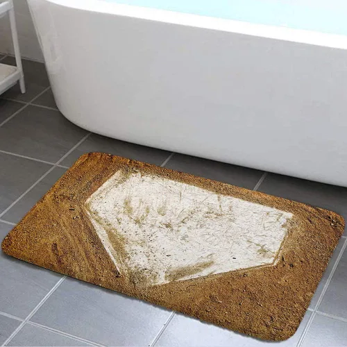Vista 11 de NYMB Alfombra de baño de madera de béisbol en la alfombra, antideslizante, para entradas al aire libre, interior, puerta delantera, alfombra de baño