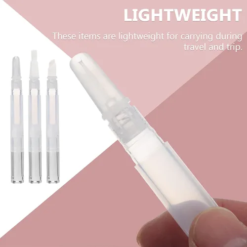 Vista 5 de 3 botellas vacías de brillo de labios de 0.1 fl oz (0.1 fl oz), recargable transparente, lápiz giratorio cosmético, aplicador de brillo de labios