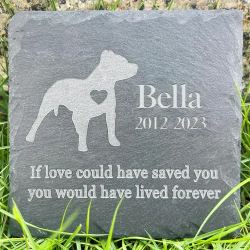 Vista 6 de Regalo de piedra conmemorativa para mascotas, lápida conmemorativa de jardín, marcador de tumba de toro, lápida de condolencia, regalo personalizado