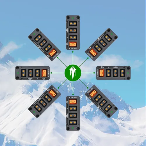 Vista 6 de Divisor D-Tap compacto regulado de 12 V, concentrador de alimentación P-Tap de 4 puertos para batería de montaje en V, distribuidor de cable