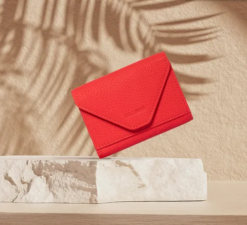 Vista 73 de grande Estuches para tarjetas 3639, Naranja, Tarjetero de cuero con cierre magnético, cartera pequeña de acordeón para mujer