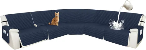 Vista 26 de Arfntevss Fundas de sofá modular reclinable, 10% impermeable, en forma de L, para sillón reclinable en forma de L, funda seccional lavable