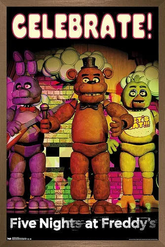 Vista 18 de Trends International Póster de pared de Five Nights at Freddy's - Celebrar la pared, 14.725 x 22.375 pulgadas, versión enmarcada de madera