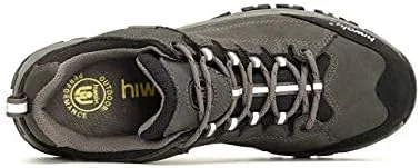 Vista 4 de HIWALK Zapatos de senderismo impermeables confort mediados tobillo montañismo zapatos transpirable ligero escalada camping trekking al aire libre