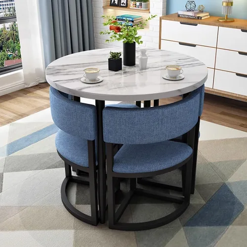 Vista 10 de YVYKFZD Office Reception Room Club Table and Chair Set, Round Conference Table, Simple Coffee Kitchen Dining Table Set, Business Conference Room