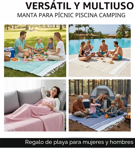 Vista 6 de Yongoes Toalla de Playa Turca de Gran Tamaño Manta de Algodón Gigante XL Toallas Resistentes a la Arena Enorme Lino XXL Extra Grande Grandes Mantas