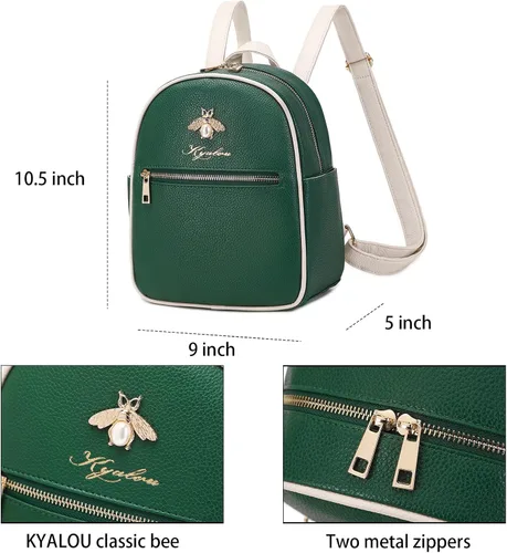 Vista 2 de Mochila pequeña para mujer, Verde, Mochilas Daypack