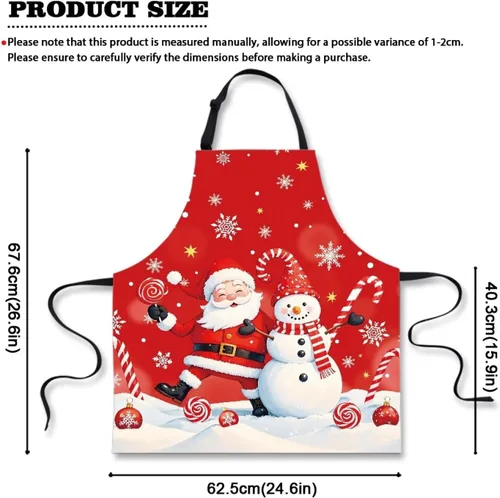 Vista 87 de Dreaweet Delantal de cocina unisex con cuello ajustable de Navidad