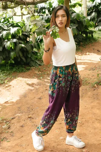 Vista 3 de LOFBAZ Pantalones de yoga harén hippie para mujer S-4XL Plus ropa boho PJ Elephant