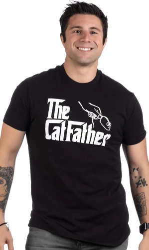 Vista 3 de The Catfather Divertida y linda camiseta de humor con diseño de gato, papá, dueño, mascota, gatito, gatito