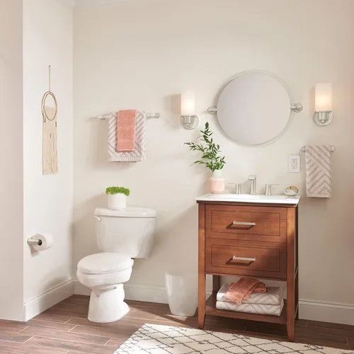 Vista 6 de Moen T6708BL Genta - Grifo de dos mandos para baño moderno.