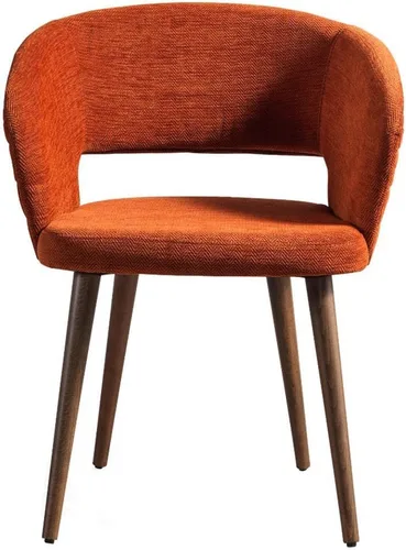 Vista 4 de Ottomanson Juego de 2 sillas de comedor, color naranja Palermos Palermos Naranja Con Patas De Madera
