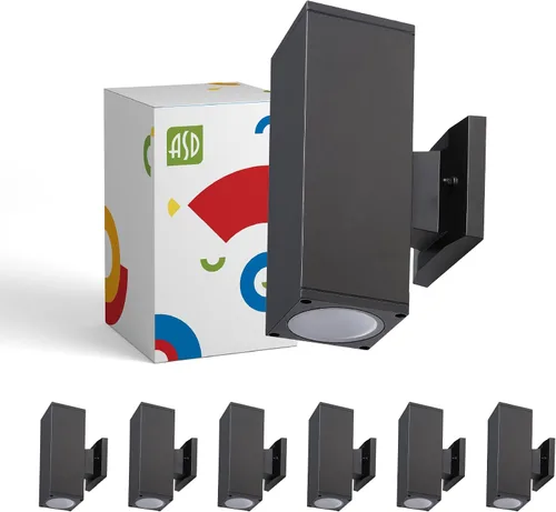 Vista 10 de ASD Lámpara de pared cuadrada para exteriores de 1 luz, enchufe de bombilla E26 de 60 W, 120 V, ETL, cilindro hacia arriba, luces LED