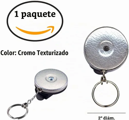 Vista 4 de Lucky Line Spinner Key Bak - Carrete de llaves resistente con retractor de acero vinculado de 24 pulgadas y rotación de 360 grados, cinturón cromado