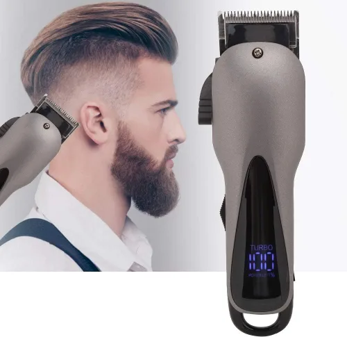 Vista 4 de LED Adjustable Hair Clipper Trimmer Electric Barber Hair Cutter with USB Charging for Men Women Professional Styling Black