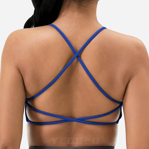 Vista 3 de YEOREO Pearl - Brasier deportivo para mujer, con tirantes cruzados, espalda cruzada, espalda descubierta, extraíble, acolchado, para yoga