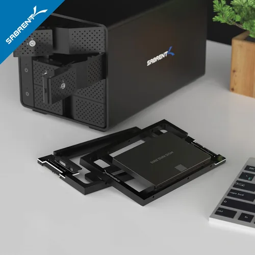Vista 9 de SABRENT Kit de montaje de convertidor de bahía SATA de 3.5" SSD y SATA a sobremesa (BK-PCBS)
